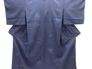 笹模様織り出し本真綿結城紬80亀甲単衣着物